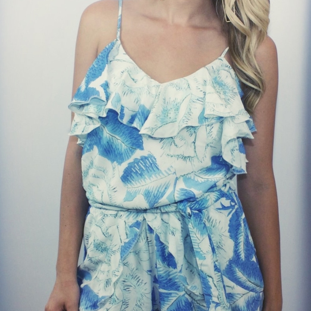 Free People Winston White Watercolor Romper